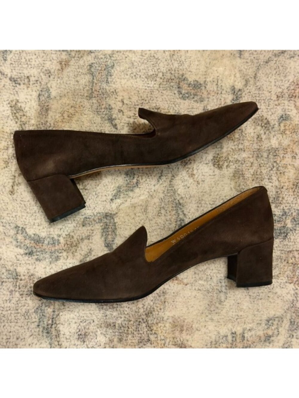 Ralph Lauren Chocolate Brown Suede Heel Loafers Size 6.5 Quiet Luxury - Picture 3 of 8